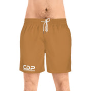 Men's CDP Swim Shorts (TAN - WHITE LOGO)