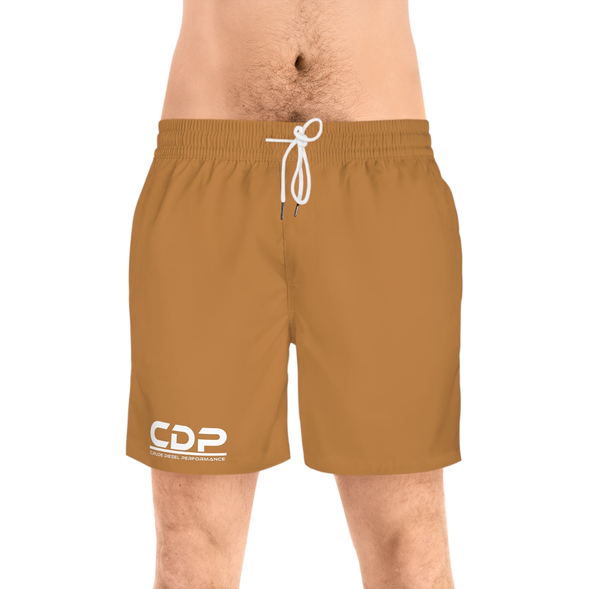 Men's CDP Swim Shorts (TAN - WHITE LOGO)